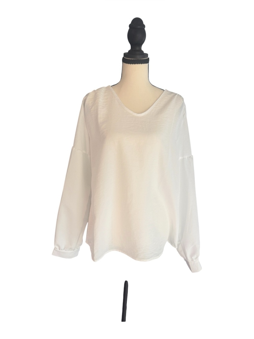 Classic White V-Neck Blouse - Women's